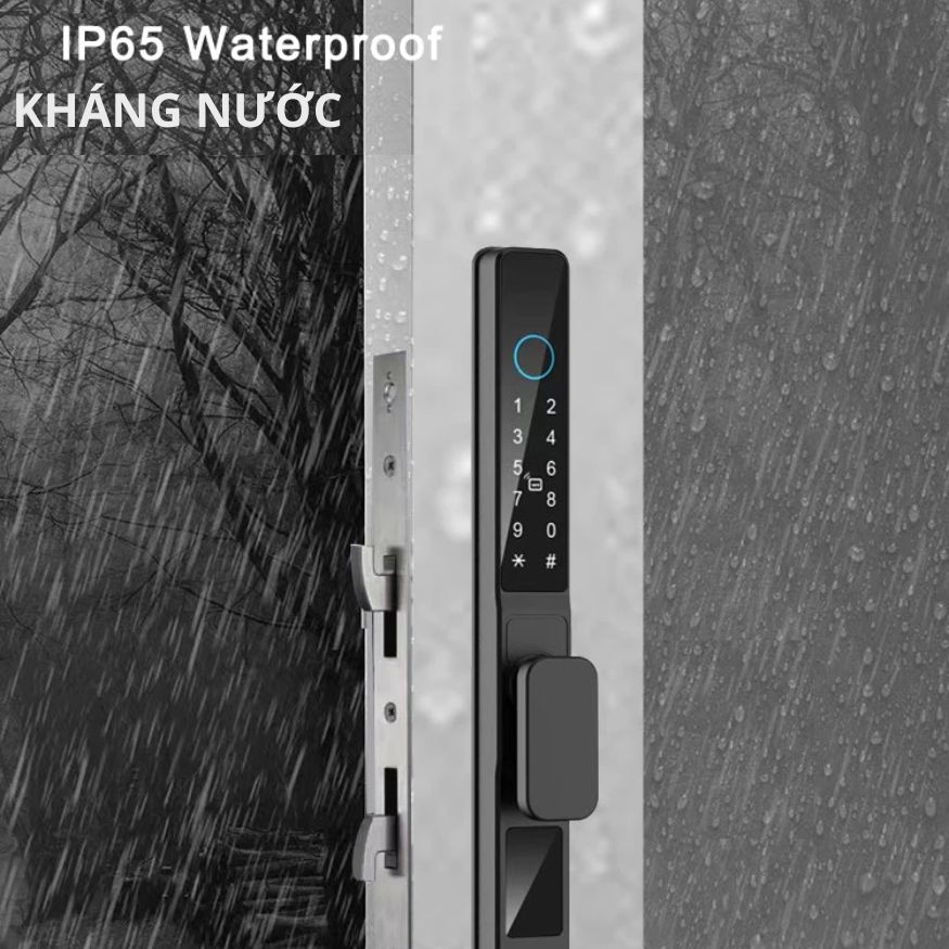 Khóa Thông Minh Kachi MK42 - Chuyên Dụng Cửa Nhôm Xingfa, Cửa Kính | Mở Khóa Qua App Tuya, Vân Tay, Thẻ Từ | Chống Nước IP65 - hàng chính hãng