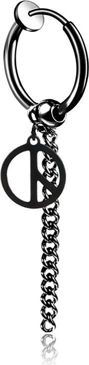 Bông tai dây xích vòng tròn hòa bình style Unisex