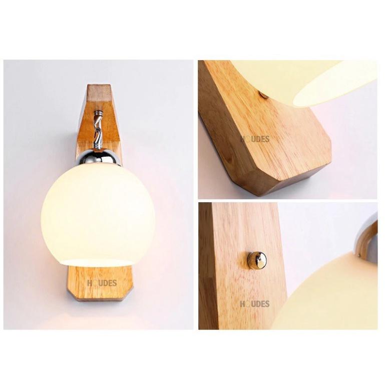 Đèn treo tường khung gỗ chao trắng thả - C6602,đèn gắn tường, đèn trang trí,đèn thả