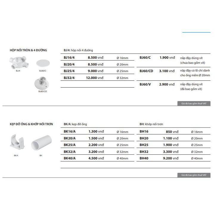 Nắp đậy có lỗ chỉ dành cho ống mềm phi 20mm AC BJ60/CD (01 gói 50 cái)