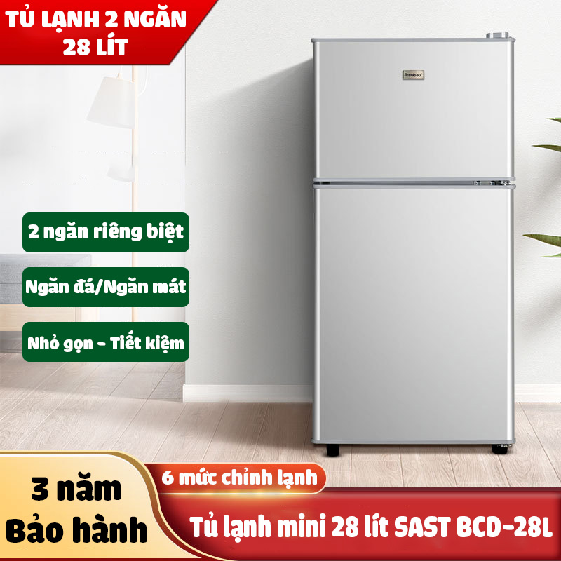 Tủ lạnh mini 38 lít SAST BCD-38L làm đá đựng mỹ phẩm làm mát nước uống bảo quản hoa quả thực phẩm