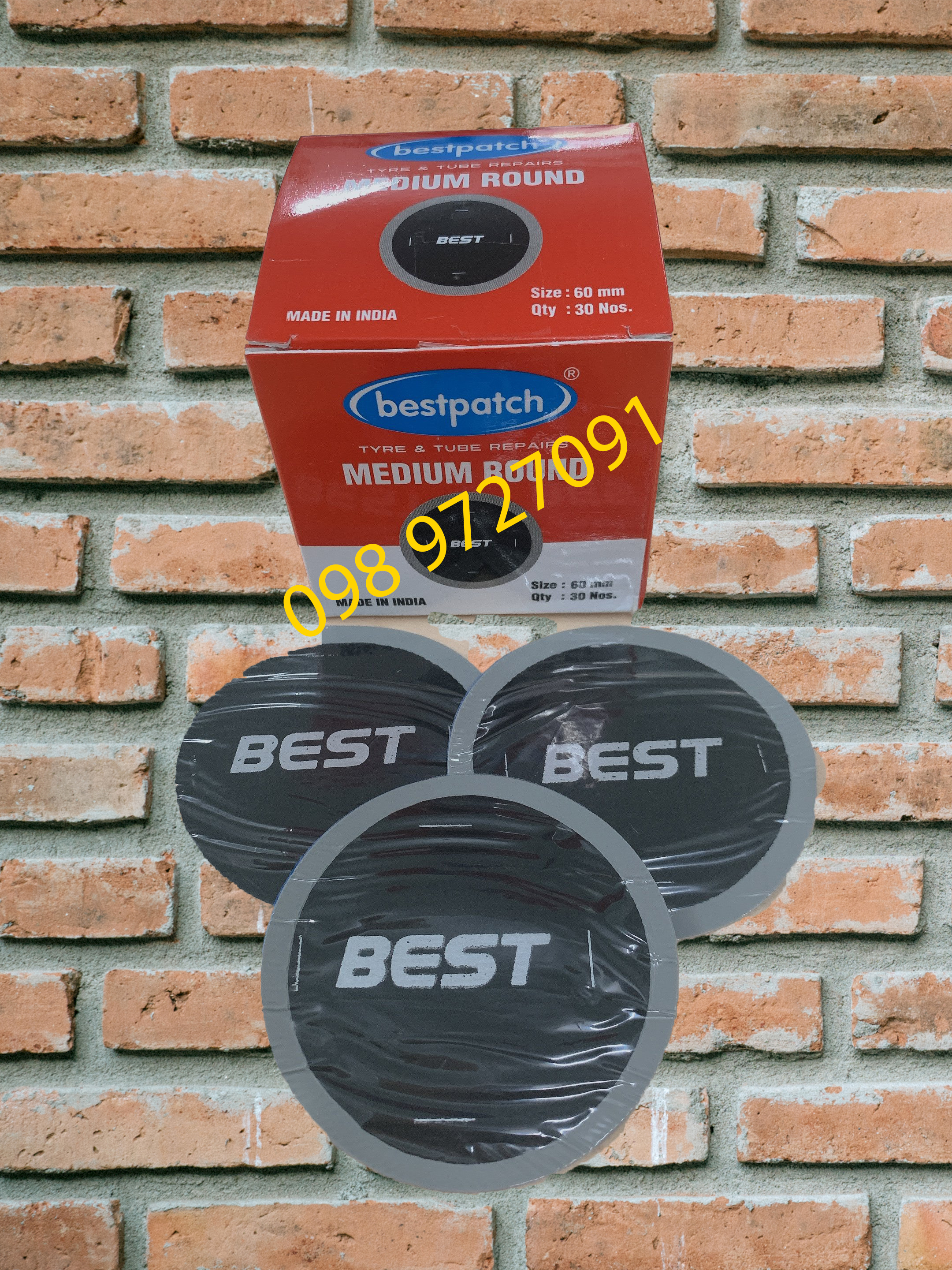 Miếng vá săm, lốp máy, ôtô hình tròn - Kích thước 60mm