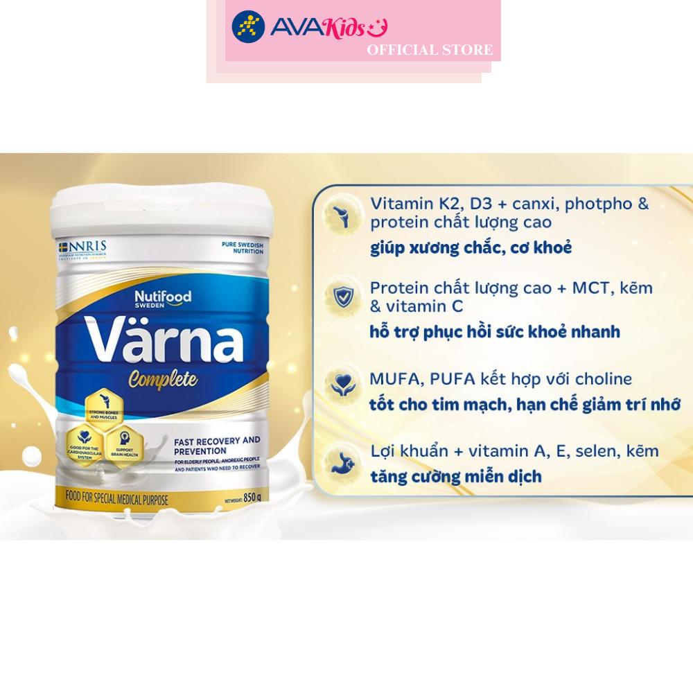 Sữa bột người lớn Nutifood Varna Complete hương nhạt thanh 850g