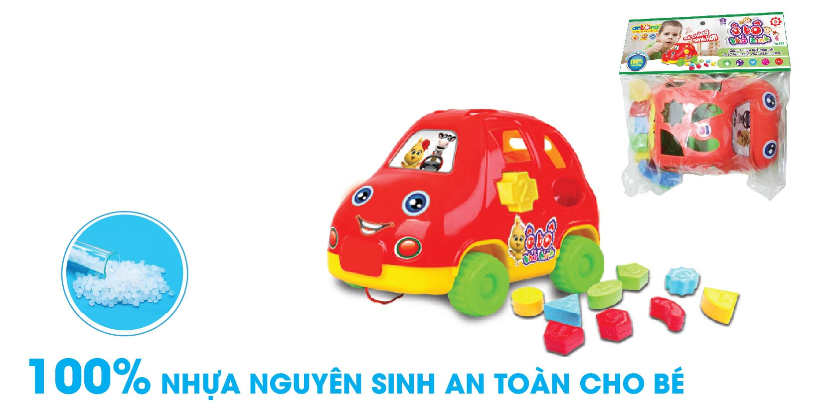 Đồ Chơi Ô Tô Thả Hình Cho Bé Phát Triển Tư Duy Bằng Nhựa Cao Cấp