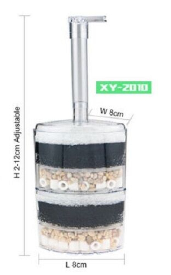 Lọc sủi vi sinh cao cấp, lọc để góc bể cá 2 tầng XY-2010
