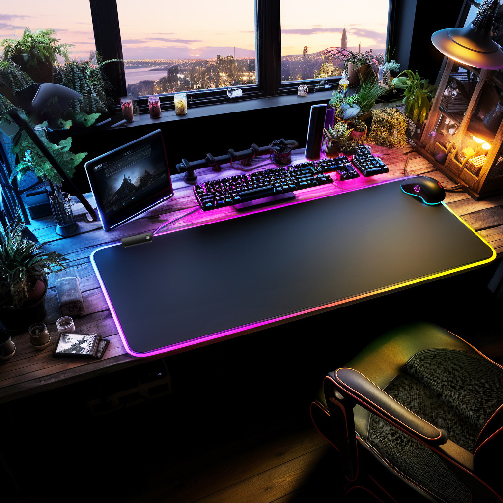 Miếng lót chuột LED RGB pad chuột gaming chơi game deskpad cỡ lớn viền sáng led chống trượt nhiều chế độ siêu đẹp – Hàng chính hãng