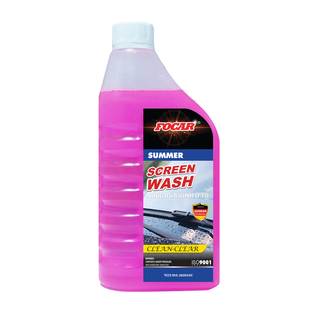 Nước rửa kính ô tô FOCAR Summer Screen Wash 850ml  Clean Clear  - Nước rửa kính ô tô chống bụi, Ph trung tính, tiêu chuẩn EU bảo vệ hệ thống, nước lau kính chống xước, vệ sinh sạch 99% loại đổ trực tiếp