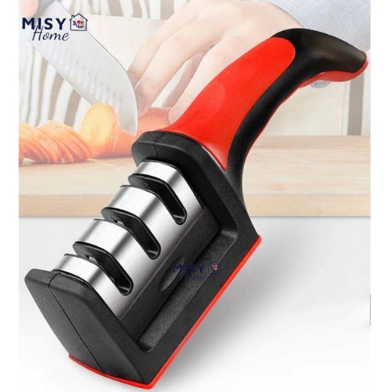 Mài dao kéo 3 cấp độ siêu sắc bén 3 in 1 3 rãnh khe cầm tay cao cấp mài dao inox dao thép Misy home