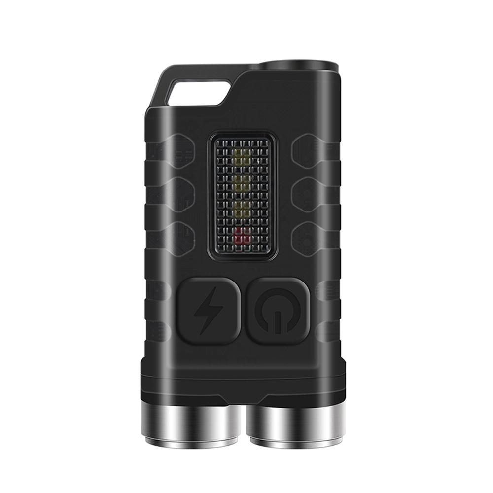 V3 Mini Flashlight LED Keychain Flashlight Rechargeable Pocket Light Waterproof with 5-Level Brightness 4-Color Light Source for Camping Hiking Emergency Use