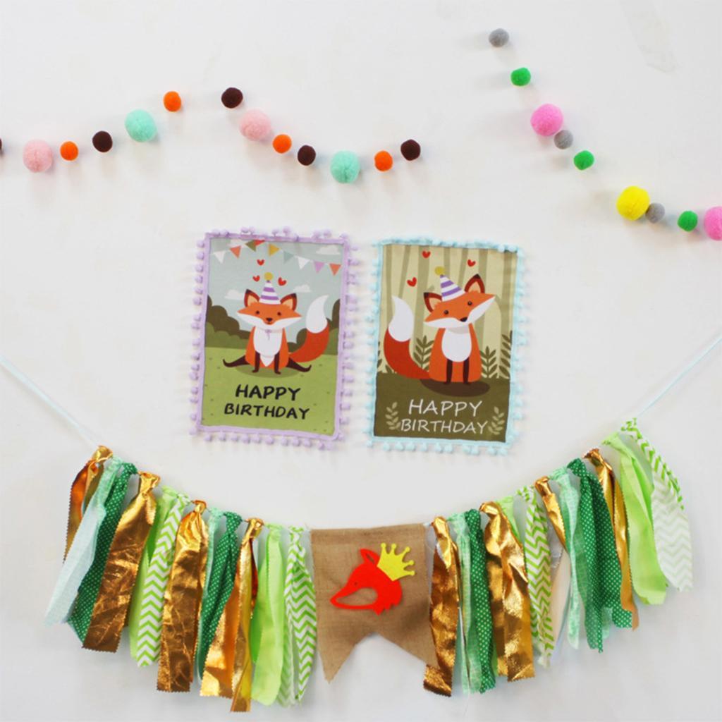 Cute Animal Bunting Banner Birthday Baby Shower Kids Room Christmas Decor