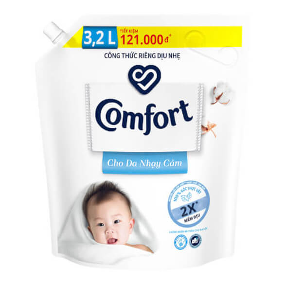 Nước xả làm mềm vải Comfort em bé 3.2L