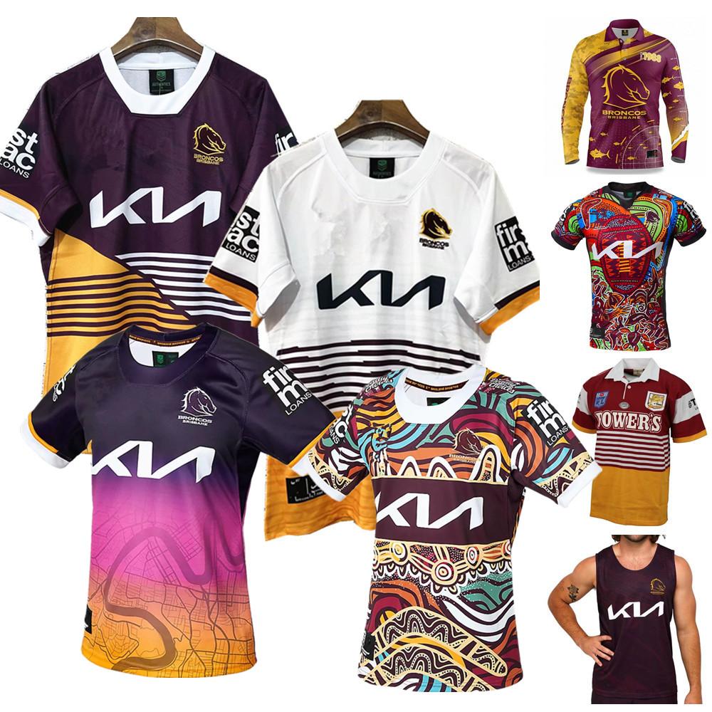 Áo bóng bầu dục bản địa Brisbane Broncos 2023 sân nhà Áo sơ mi bóng bầu dục Retro Úc Broncos Câu cá phù hợp với vest Áo thành phố Color: 2022 indigenous Size: S