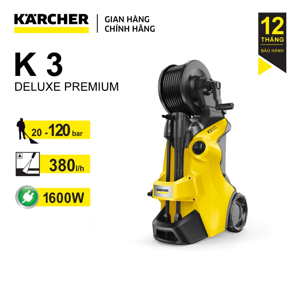 Máy xịt rửa xe Karcher K3 Deluxe Premium động cơ từ