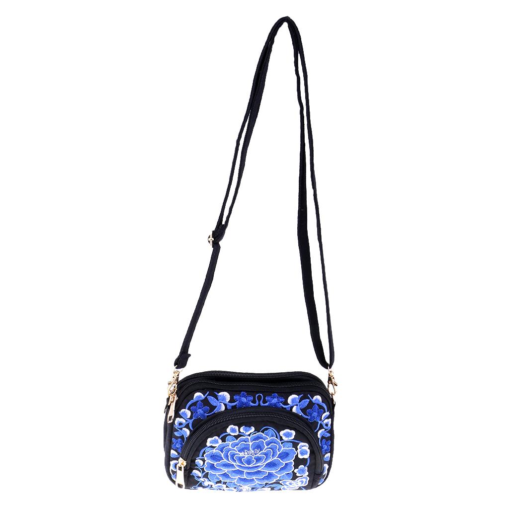 Fashion Ladies Embroidery Canvas Polyester Cotton Crossbody Bag Shoulder Bag Shoulder Bag Travel Bag