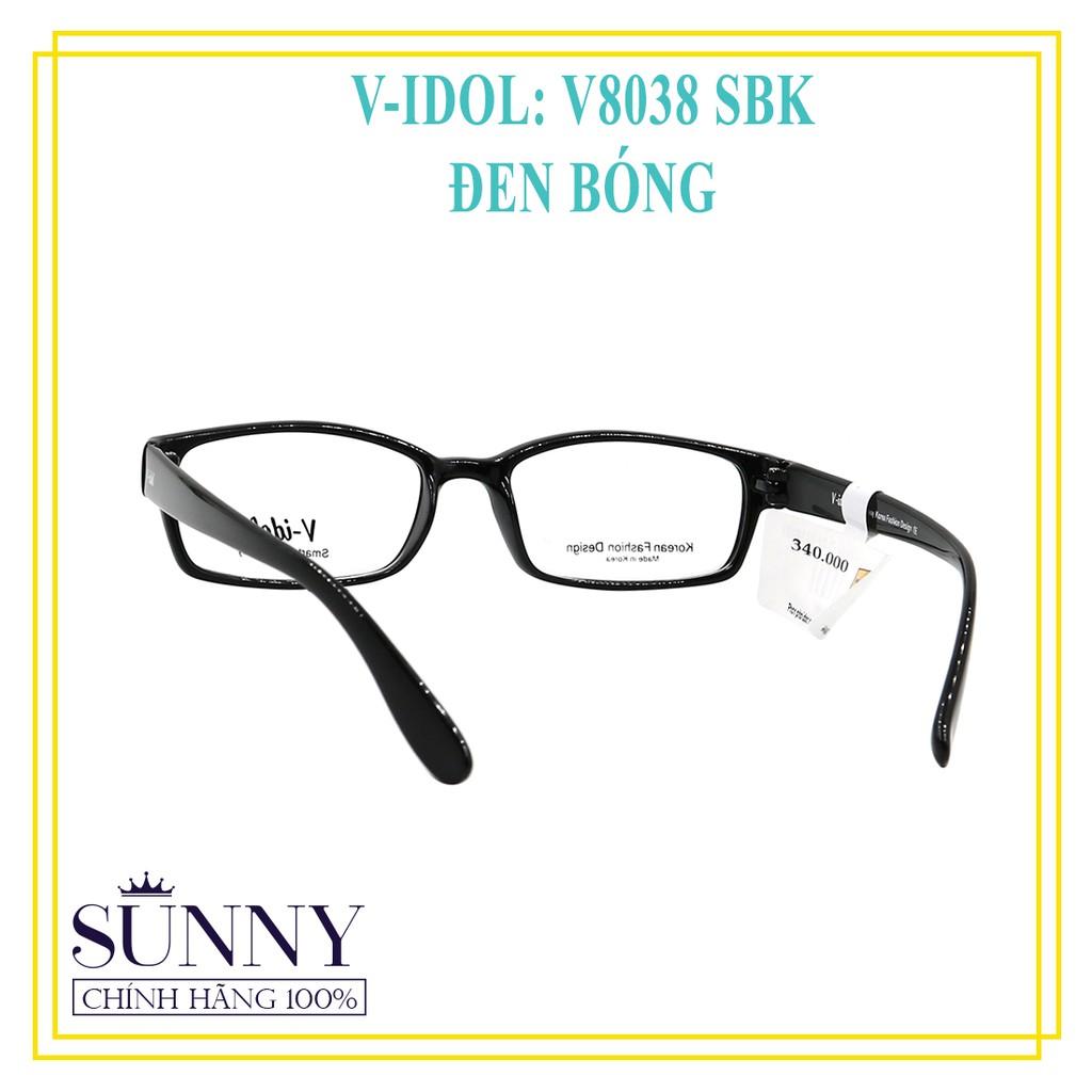 Gọng kính 0 có độ chính hãng hiệu V-idol V8038 SBK (màu đen) - sp kèm tem chống hàng giả của bộ công an