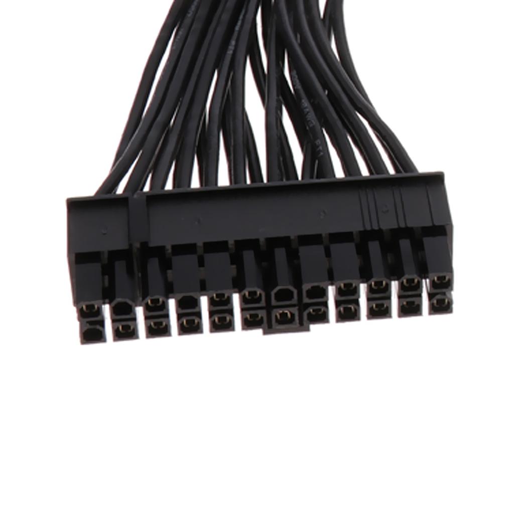 2X 30cm 24 Pin ATX Dual PSU Mainboard Motherboard Power Supply Extension Cable