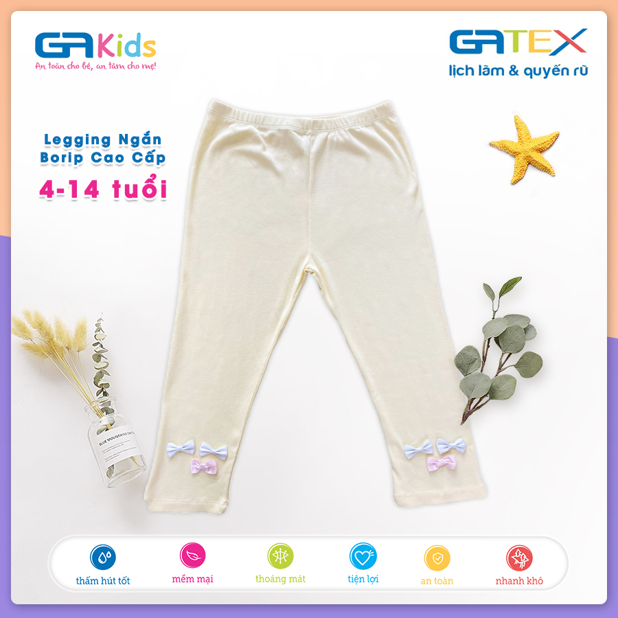 Set Combo 2 Quần Legging Ngắn Borip GATEX Cotton Cao Cấp Bé Gái GAKIDS từ 4 đến 14 tuổi