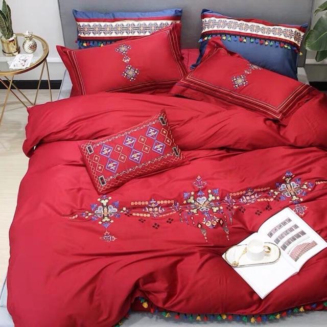Set Lụa Cưới 6 Món Cao Cấp Hàng Nhập Khẩu Nguyên Set Dành Cho Mùa Cưới 2020