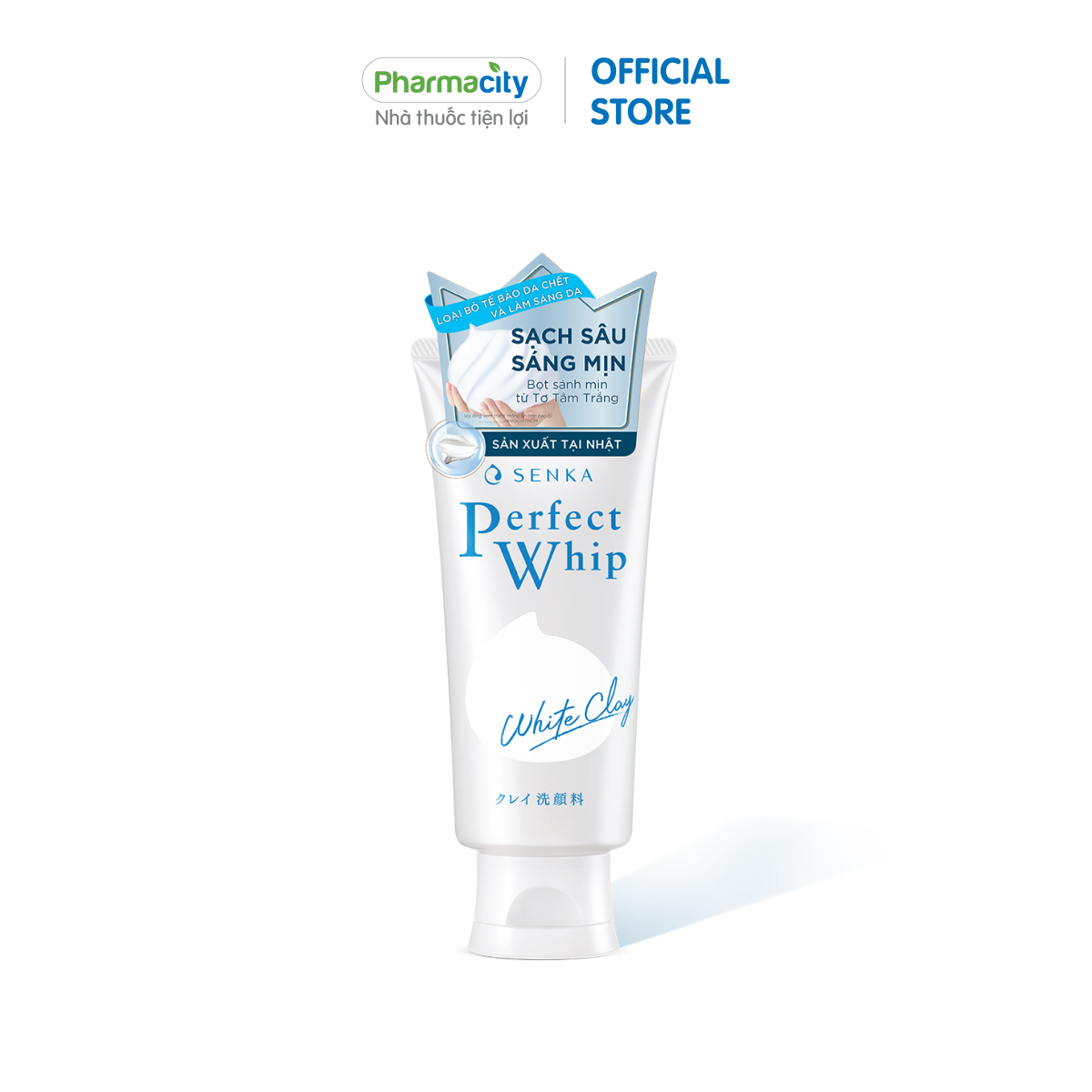 Sữa rửa mặt đất sét trắng Senka Perfect White Clay
