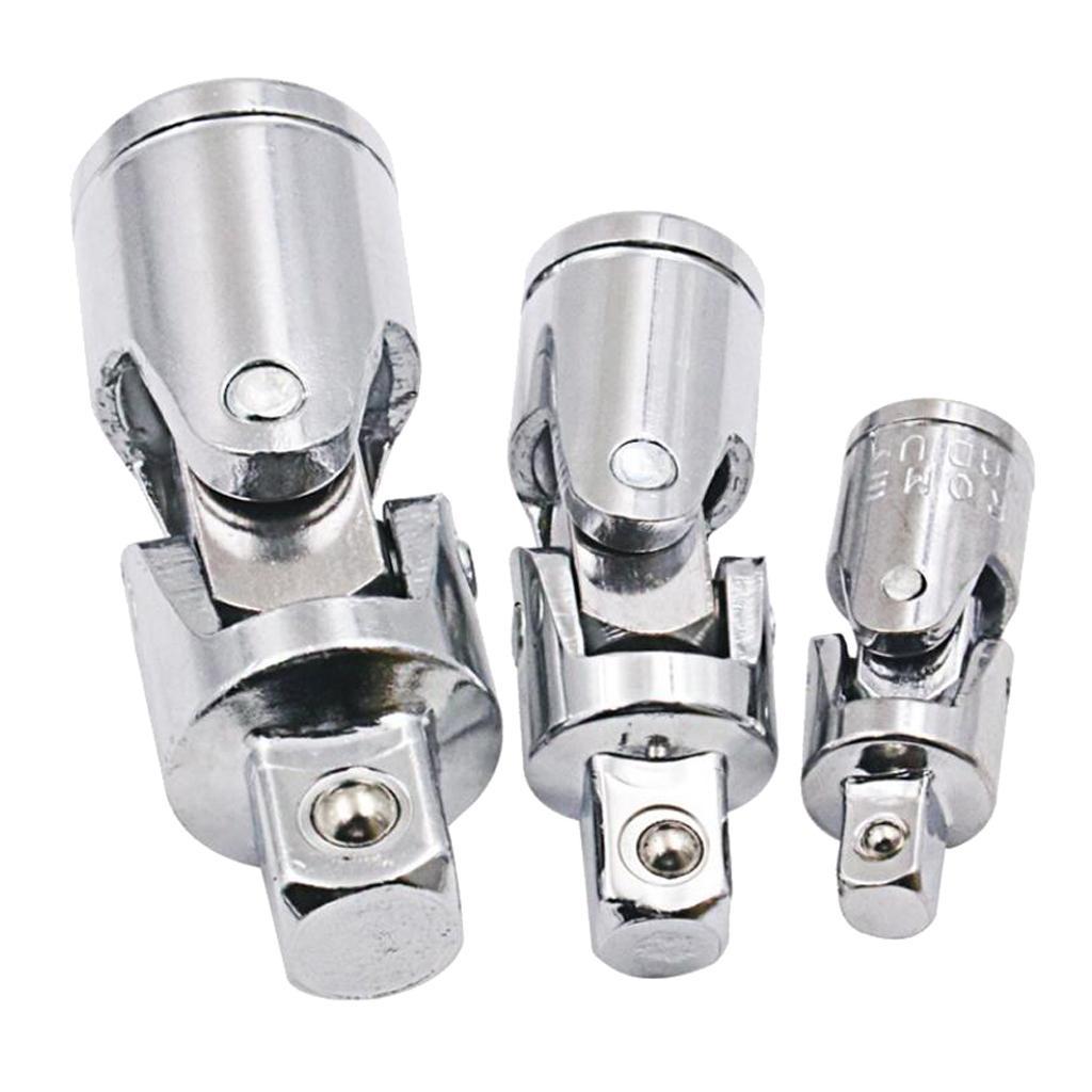 Universal Joint Set 4 Square Drive Ratchet Sockets Adapters 1/4" 3/8" 1/2"
