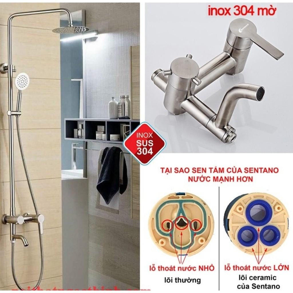 Sen Cây Tắm Đứng Nóng Lạnh Treo Tường Inox304 SENTO Hàng Cao Cấp Nhập Khẩu Chính Hãng