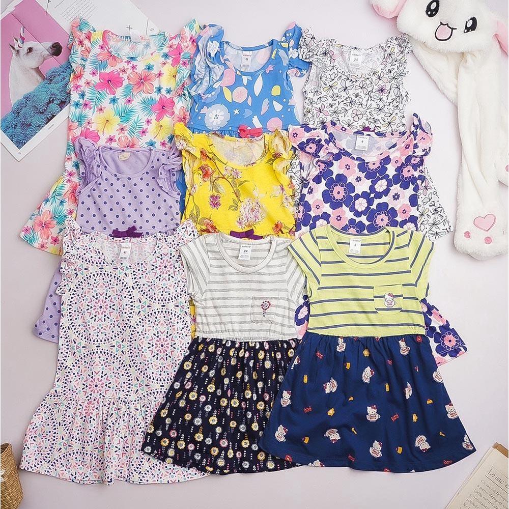 Set 3 chiếc váy đầm bé gái thun cotton xuất dư 2 chiều cực đẹp mềm mát thấm mồ hôi MamLa