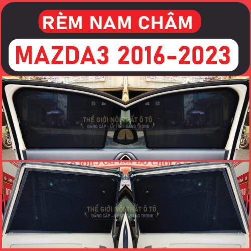 Rèm che nắng nam châm Xe Mazda 3 Bộ 4 tấm chắn nắng chuẩn form xe, nam châm hút mạnh