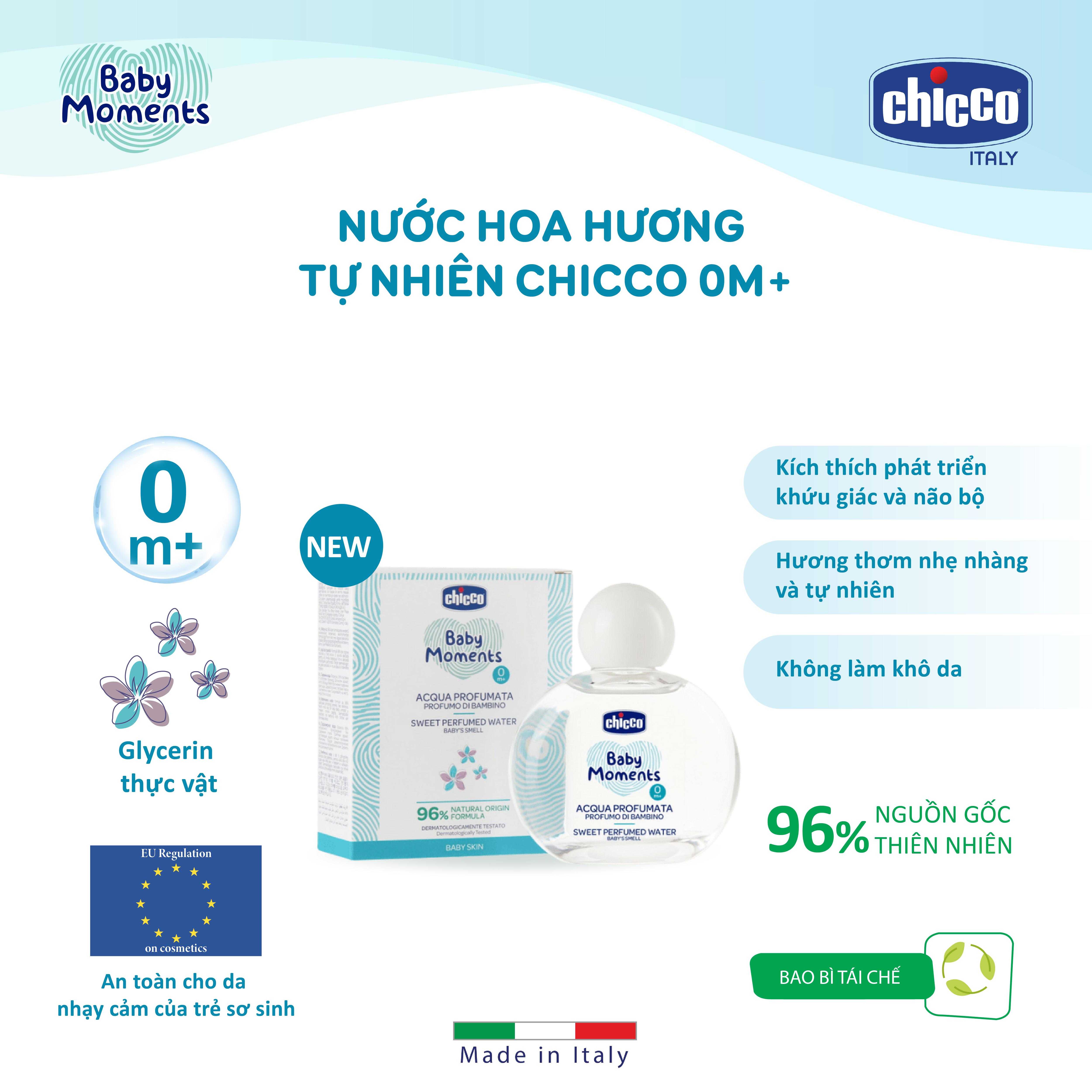 Nước hoa hương tự nhiên Chicco 0M+ 100ml