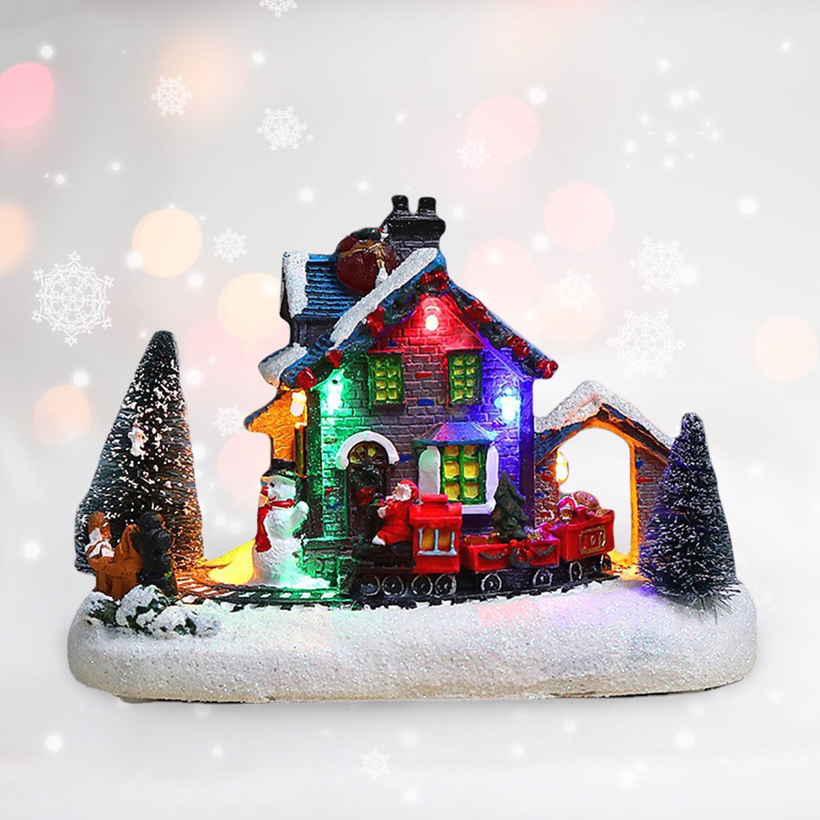 Vật Trang Trí Nhà Cửa Dịp Giáng Sinh Hình Ngôi Nhà Được Thắp Sáng Bằng Đèn Led