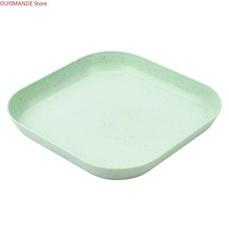 Bộ 8 đĩa ăn bằng nhựa lúa mạch hình vuông loại đẹp