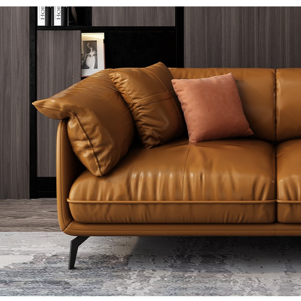 Ghế Sofa Góc L Bọc Da Cao Cấp Cho Phòng Khách Kích Thước 3m5 x 1m8