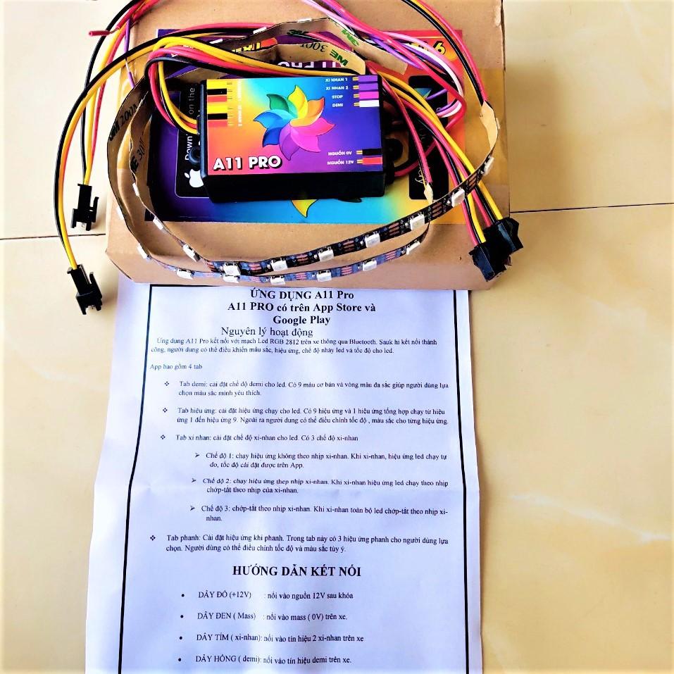 Mạch led audi A11 Pro hiệu ứng siêu đẹp điều khiển màu bằng điện thoại độc đáo lắp các xe