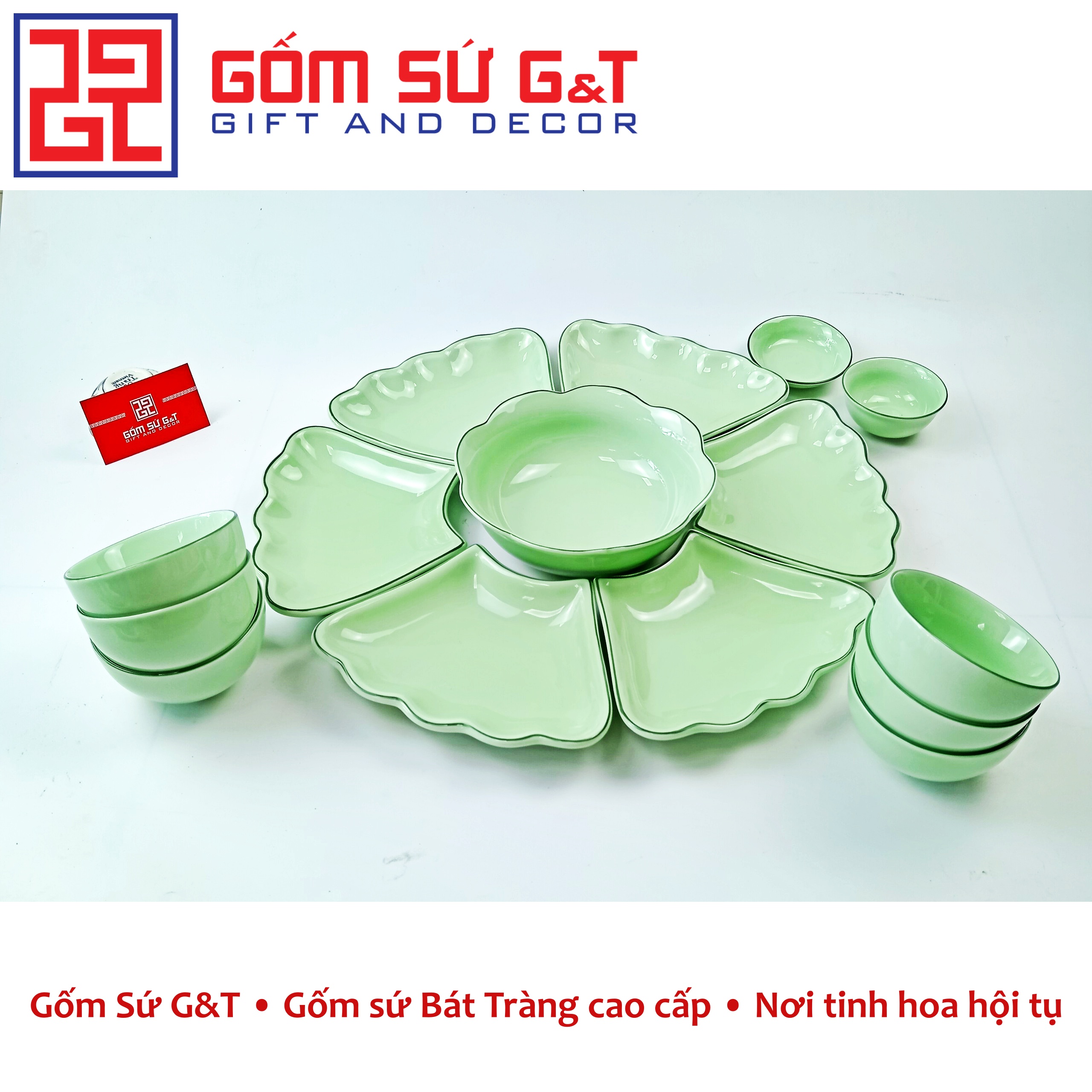 Bộ đồ ăn mặt trời men ngọc Gốm Sứ G&T