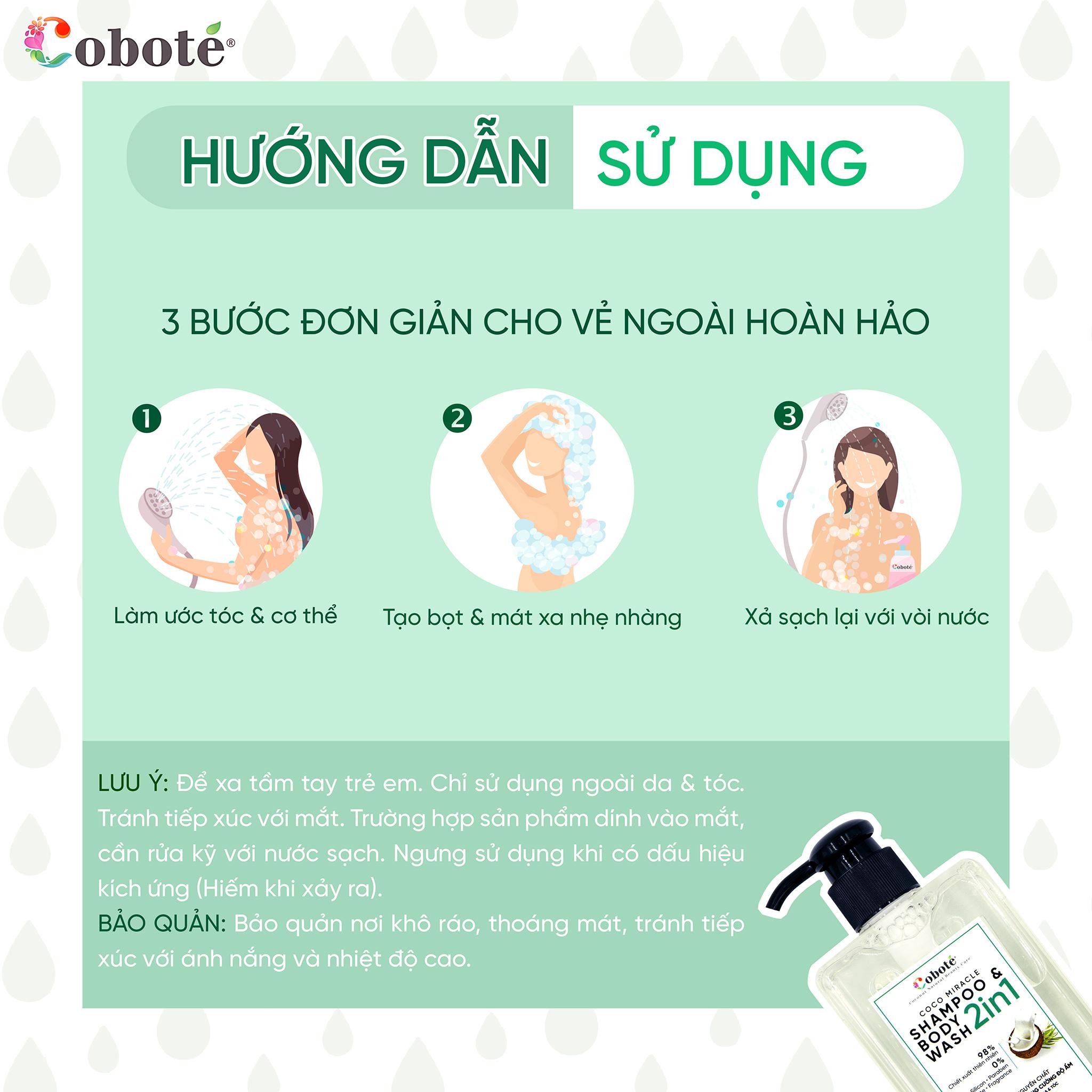 Cobote - Dầu Tắm Gội Toàn Thân 2IN1, Làm Sạch Và Thư Giãn Cơ Thể 280ML