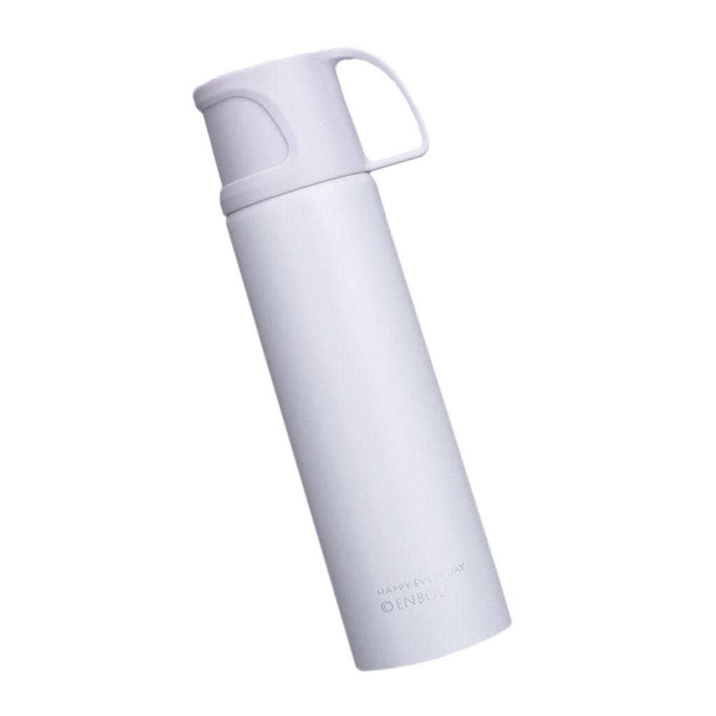 500ml Stainless Steel Vacuum Insulated Mug Coffee Tea Cup with Cup White