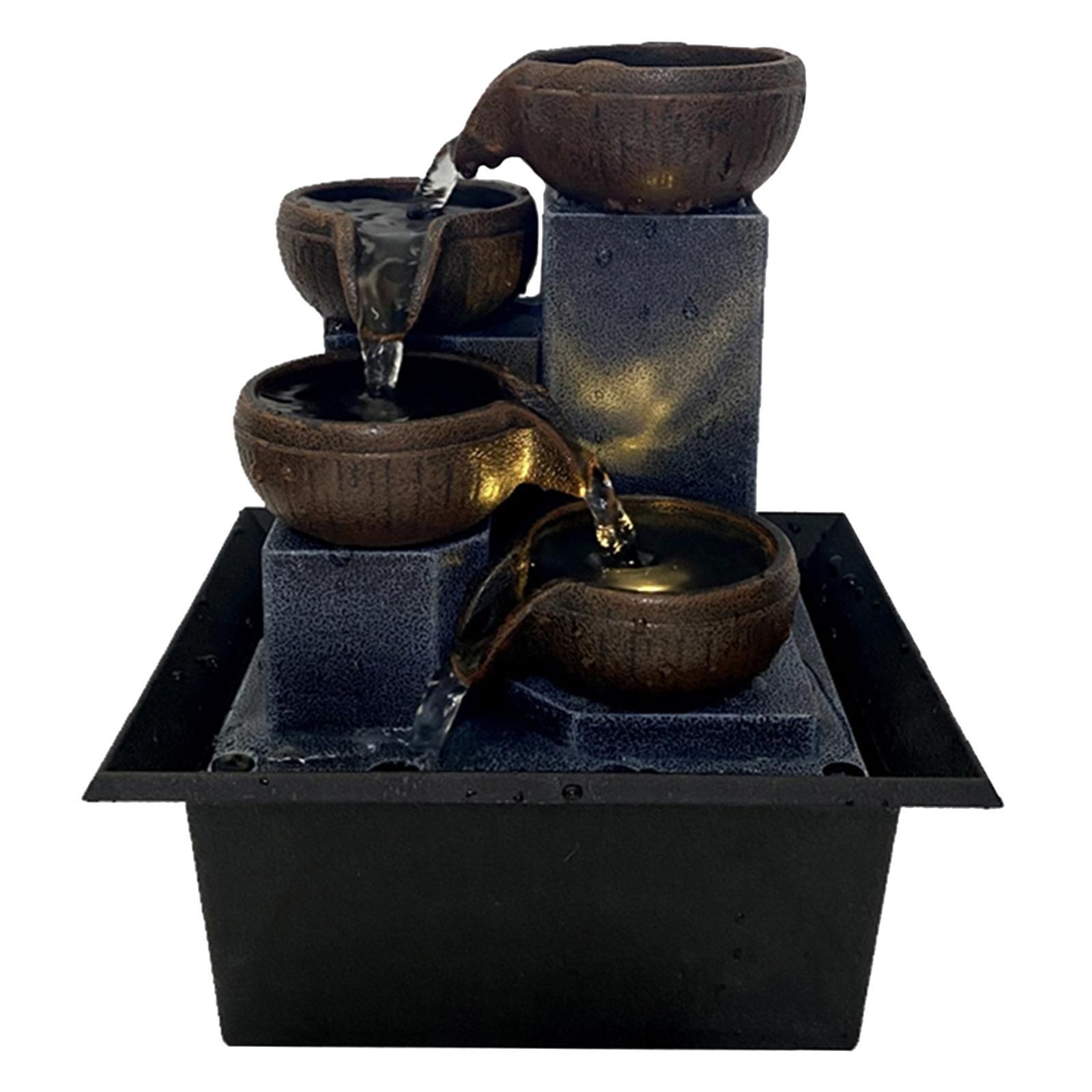 1pc Tabletop Fountain Feng Shui Ornaments Waterfall Small Size Decor Craft