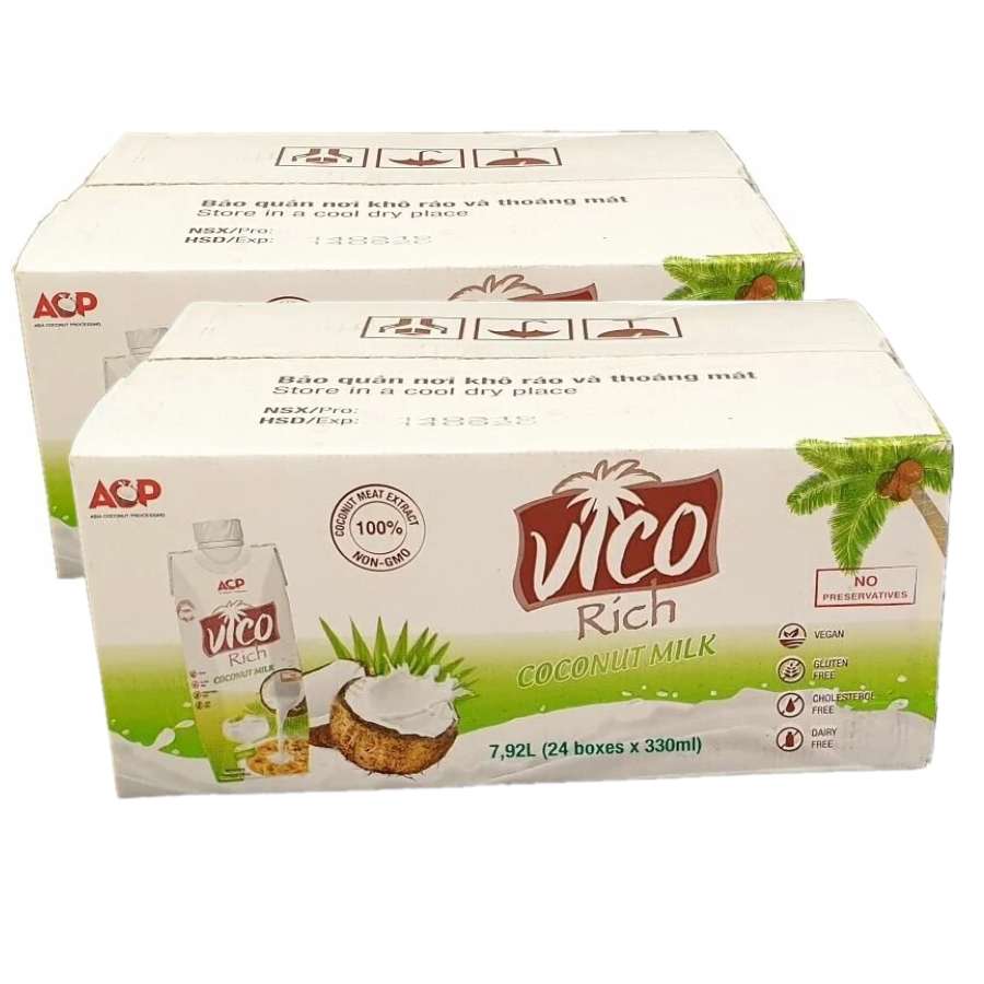 Nước Cốt Dừa Nguyên Chất VICO RICH - 330ml - THƠM - NGON - BÉO