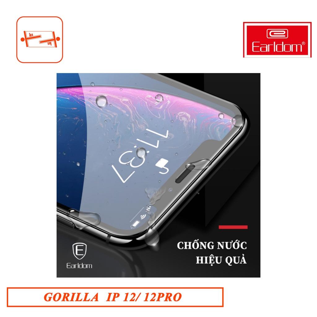 KÍNH CƯỜNG LỰC DÀNH CHO IPHONE 12/12 PRO (Đen) GORILLA EARLDOM ||3D