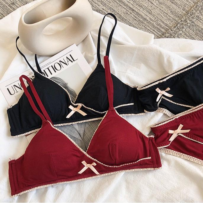 Bộ Đồ Lót Cotton Không Gọng Phong Cách Nhật Bản S291