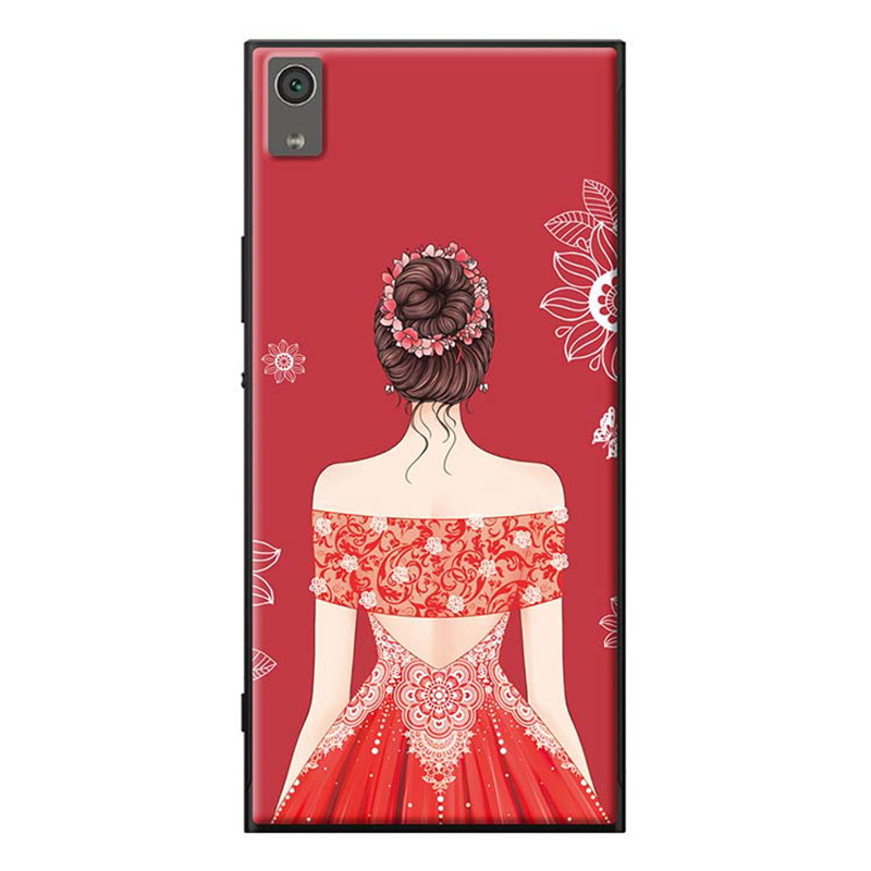 Ốp Lưng Dành Cho Sony Xperia XA1 - Mẫu Cô Gái Váy Đỏ Áo Xẻ Vai