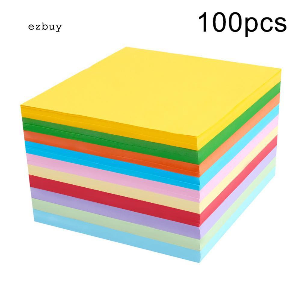 Bộ 100 tờ giấy xếp Origami nhiều màu hình vuông