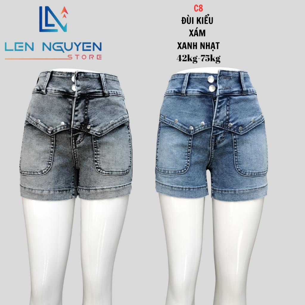 C8_Quần jean nữ, đùi, lưng cao, quần bò nữ dáng ôm, quần rin nữ có big size, cho 42kg đến 75kg,LEN NGUYEN STORE