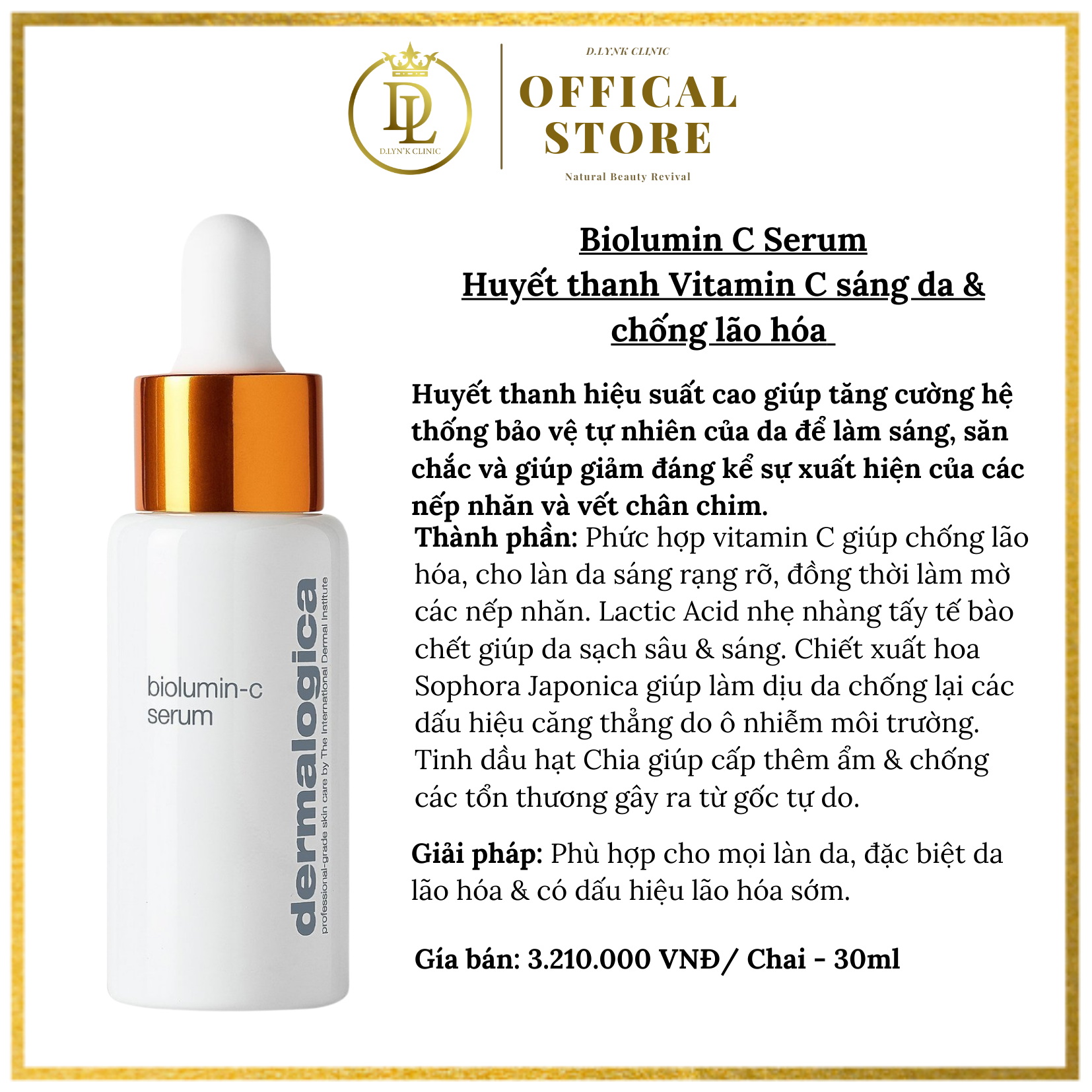 Tinh chất Vitamin C sáng da và chống lão hóa dành cho mọi loại da Dermalogica Biolumin C Serum 30ml - 59ml