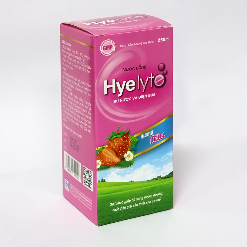 Bộ 5 chai Thực phẩm bảo vệ sức khỏe giúp bù nước và điện giải Hyelyte hương dâu, chai 250ml