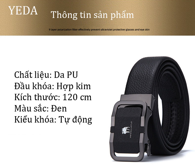 Dây nịt nam thắt lưng nam công sở da PU khóa tự động mã Mã GZC-108 - kiểu dáng 2 - đen