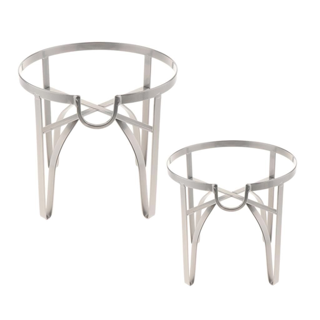 2xGlass Jar Drink Dispenser Metal Stand Basket Party Tea Wines Holder Silver M