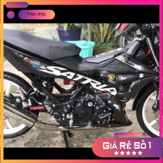 Tem rời dành cho satria Fi Nitron tổ ong dán xe đen Tem rời dành cho