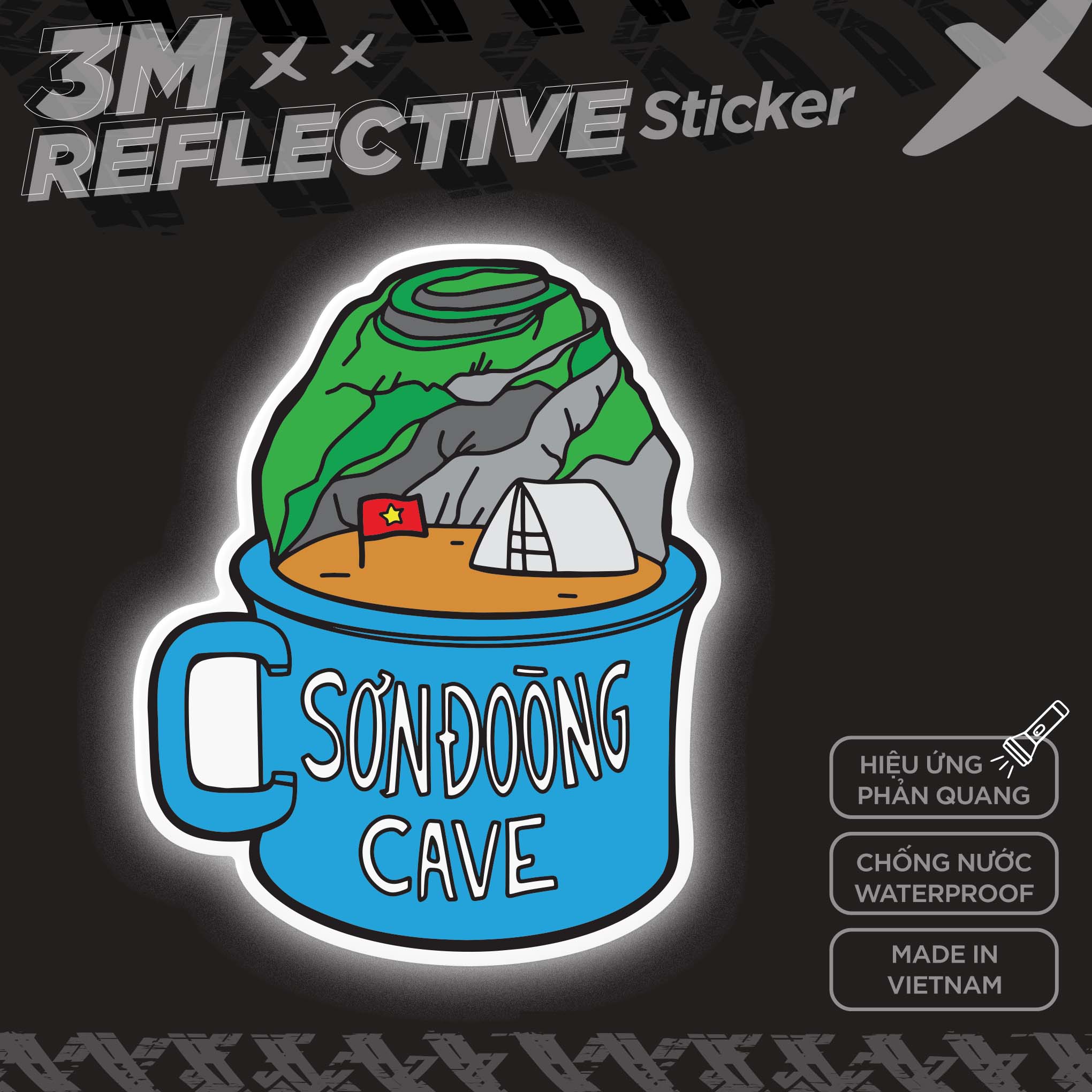 SON DOONG CAVE 3M - Reflective Sticker Die-cut Hình dán phản quang thương hiệu STICKER FACTORY