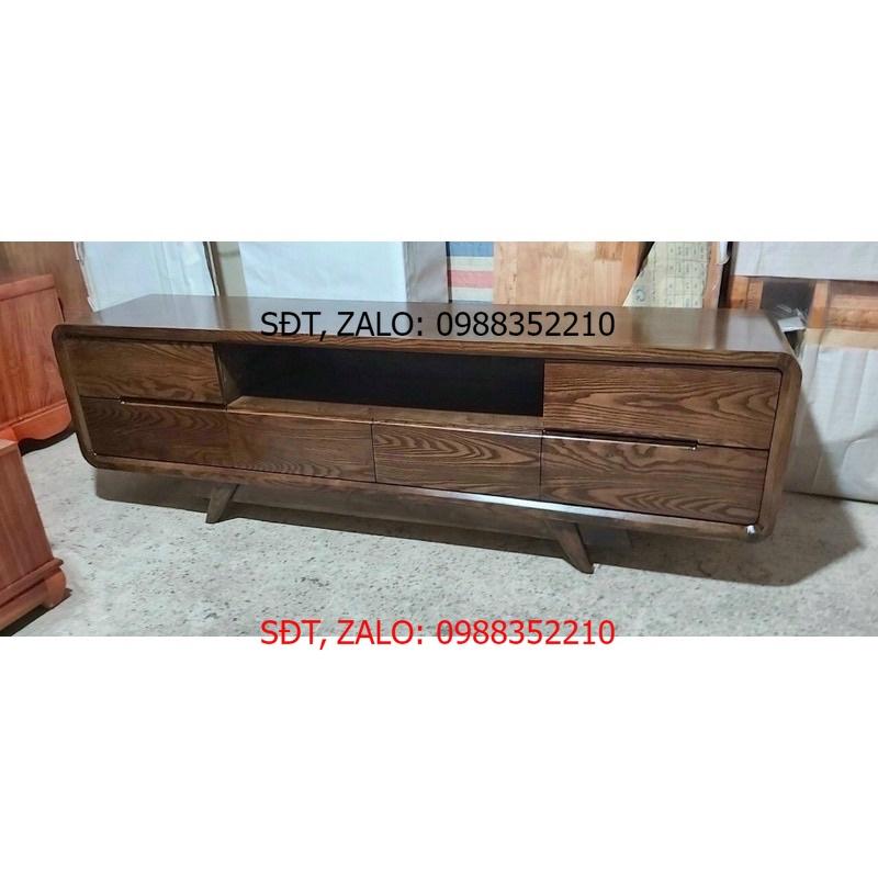 Tủ tivi Hàn Quốc gỗ sồi sơn màu óc chó