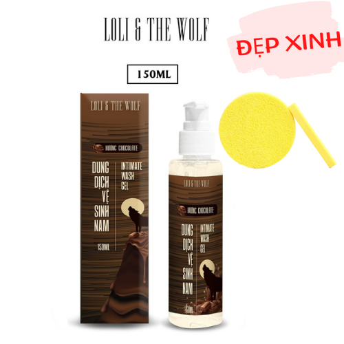 Dung dịch vệ sinh nam chai vòi nhấn 150ml hương Chocolate - LOLI & THE WOLF Tặng Kèm Mút Rửa Mặt